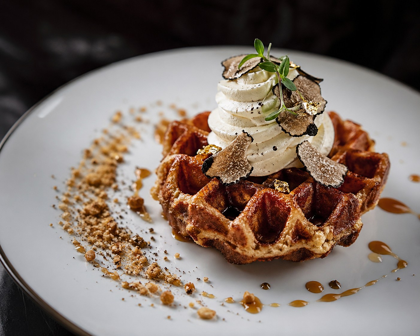 Black Truffle Brown Butter Souffle Waffle