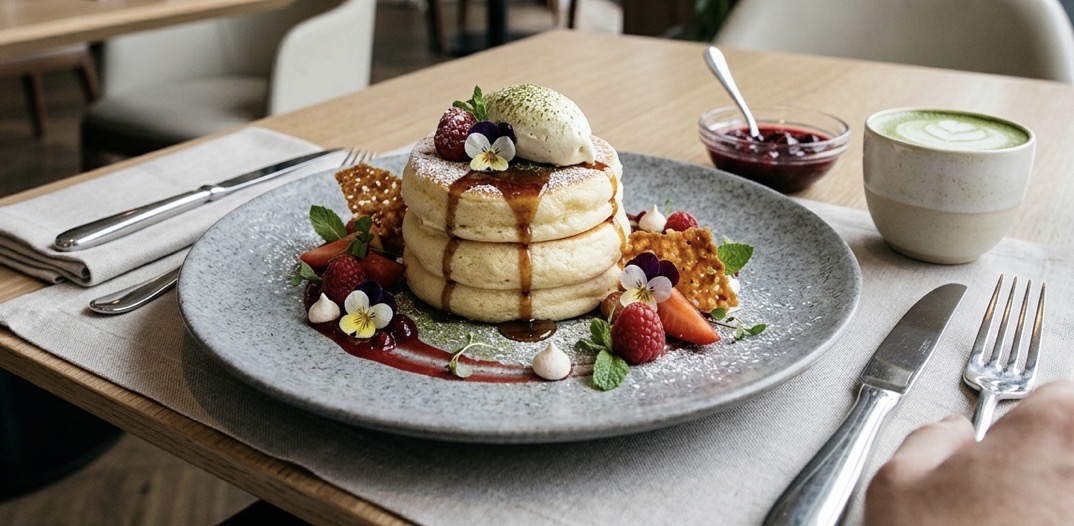 Saffron-Infused Cloud Soufflé Pancake